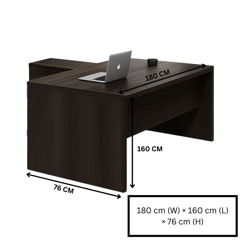 FTMGC Executive Black Boss Table Large Office Desk