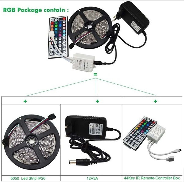 LED RGB Strip Light Kit with Remote & Adapter - Furniture Things