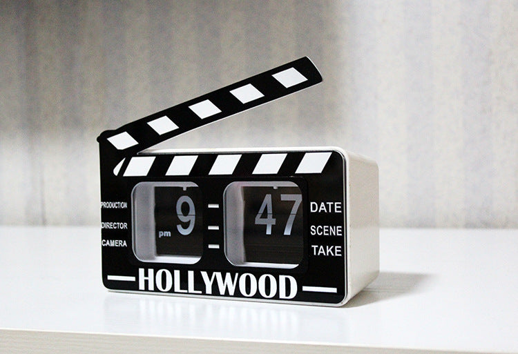 Movie Clapper Board Flip Clock Retro - Furniture Things