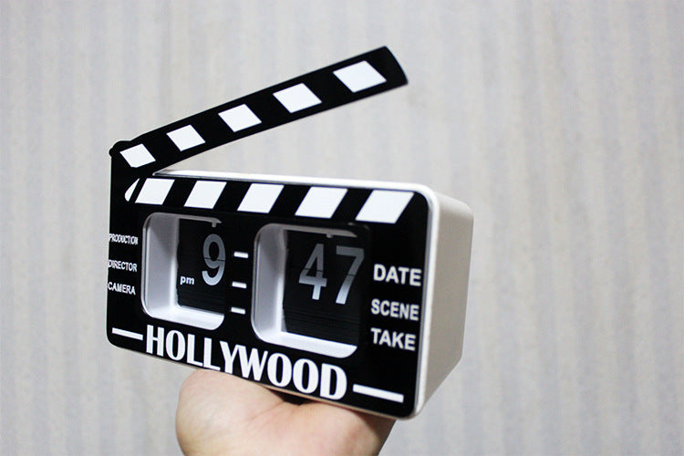 Movie Clapper Board Flip Clock Retro - Furniture Things