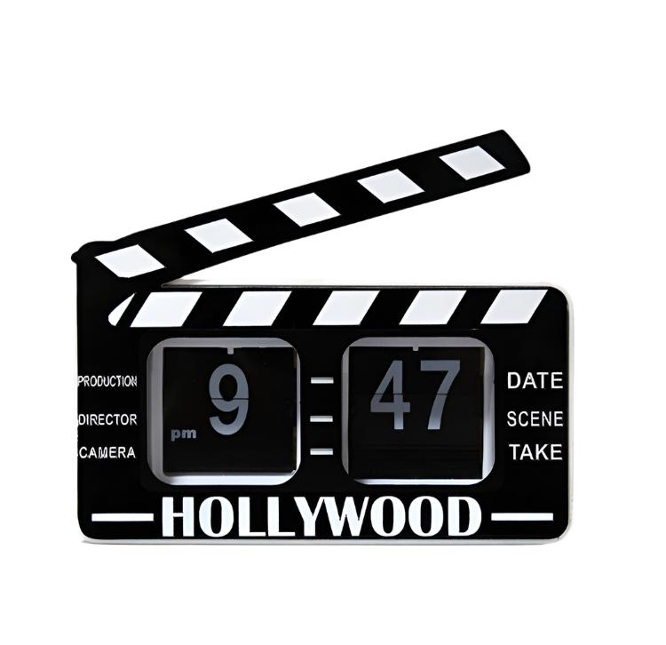 Movie Clapper Board Flip Clock Retro - Furniture Things