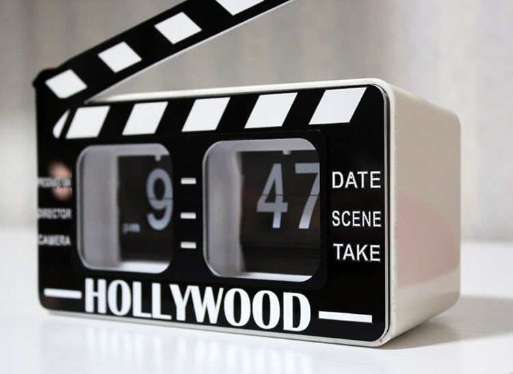 Movie Clapper Board Flip Clock Retro - Furniture Things