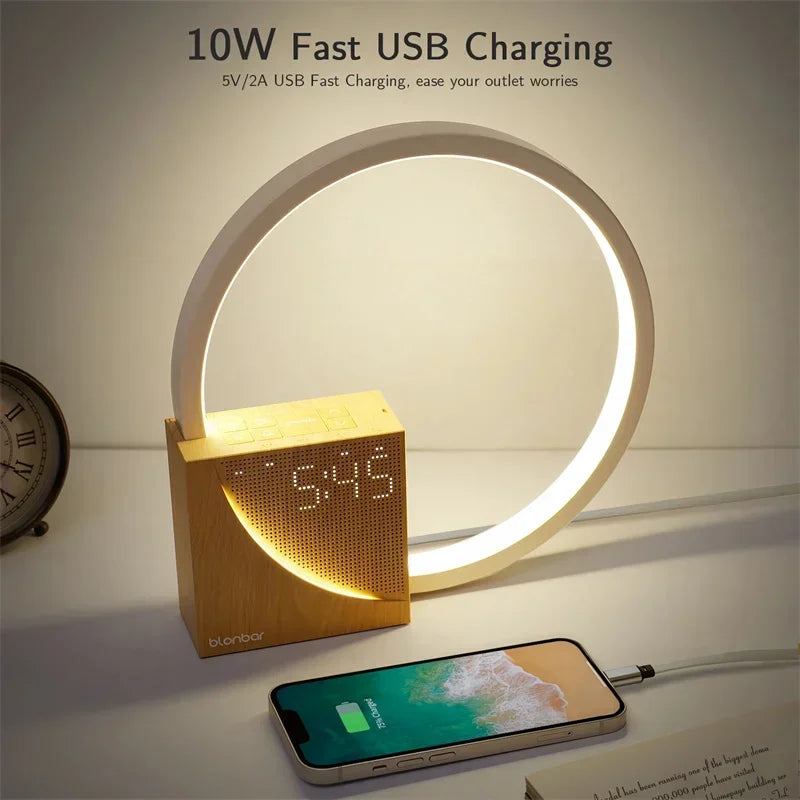 Bedside Lamp with Touch Alarm Clock & Natural Sounds - Furniture Things