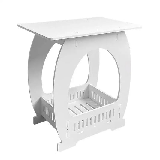 End Table with Open Storage White Nightstand - Furniture Things