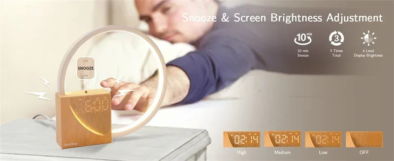 Bedside Lamp with Touch Alarm Clock & Natural Sounds - Furniture Things