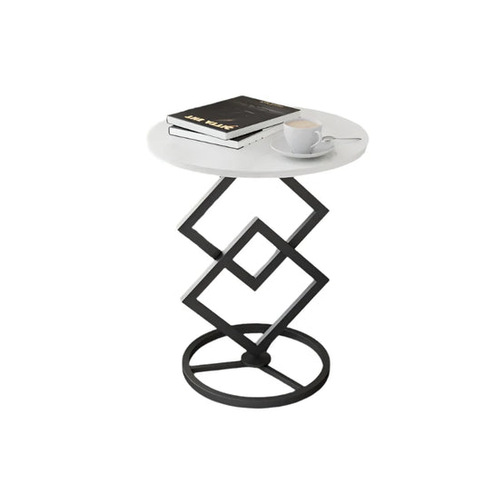 Coffee Table with Modern Round Rock Plate - Furniture Things