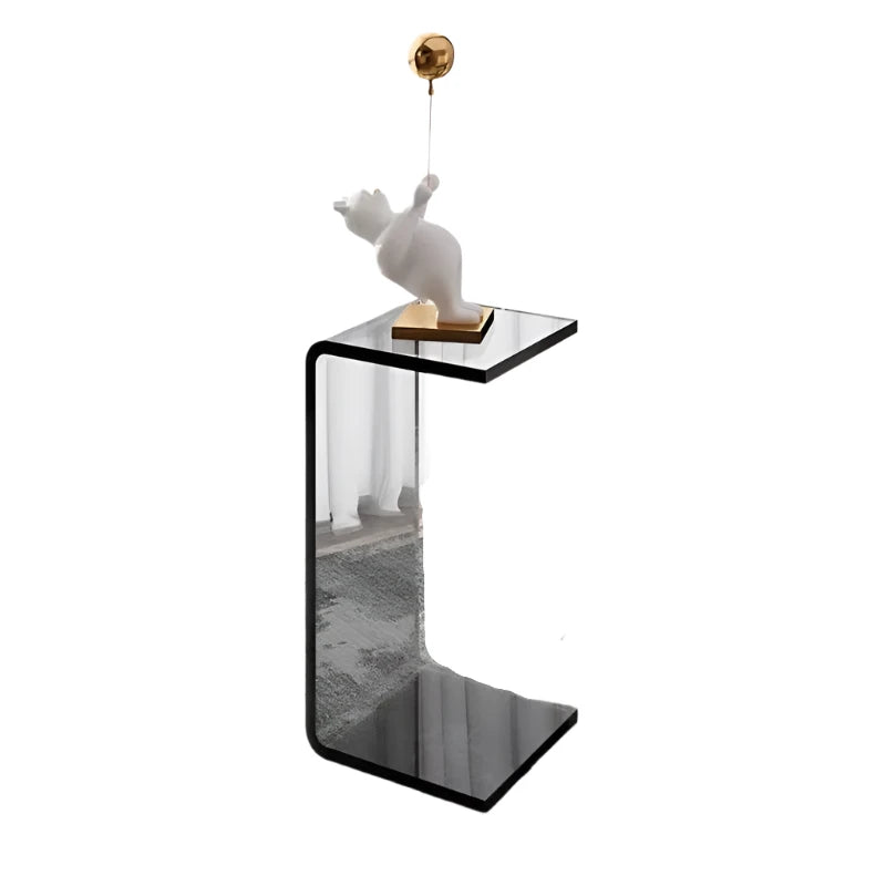 Coffee Table with Clear Acrylic C-Shaped Display - Furniture Things