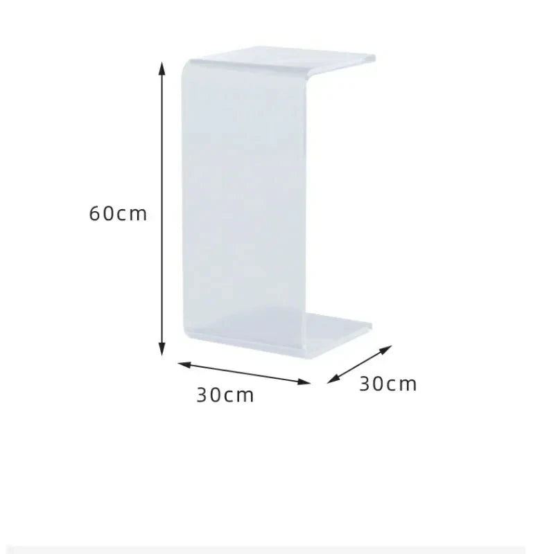 Coffee Table with Clear Acrylic C-Shaped Display - Furniture Things
