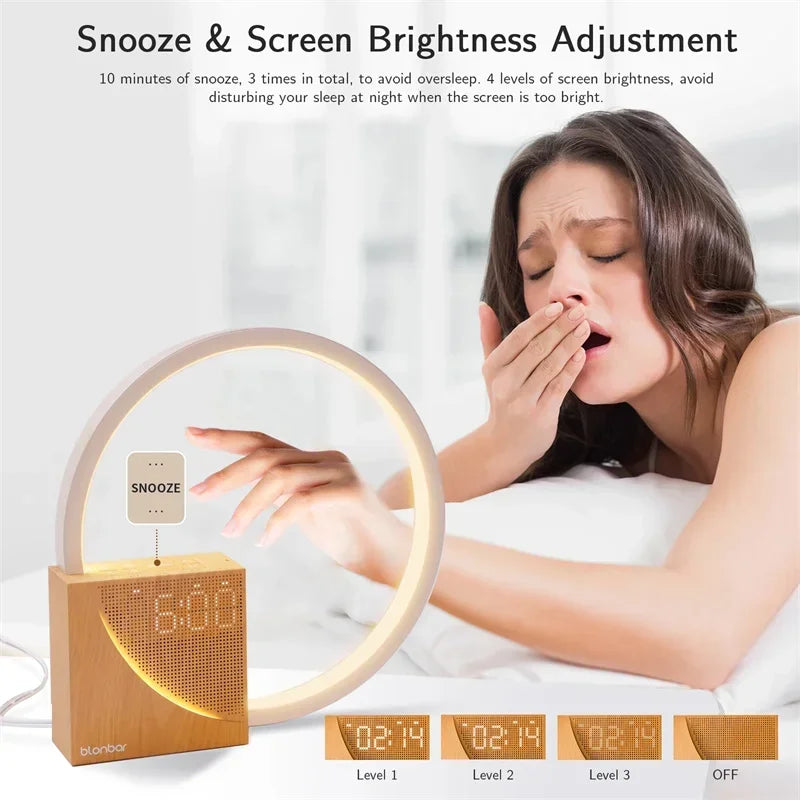 Bedside Lamp with Touch Alarm Clock & Natural Sounds - Furniture Things