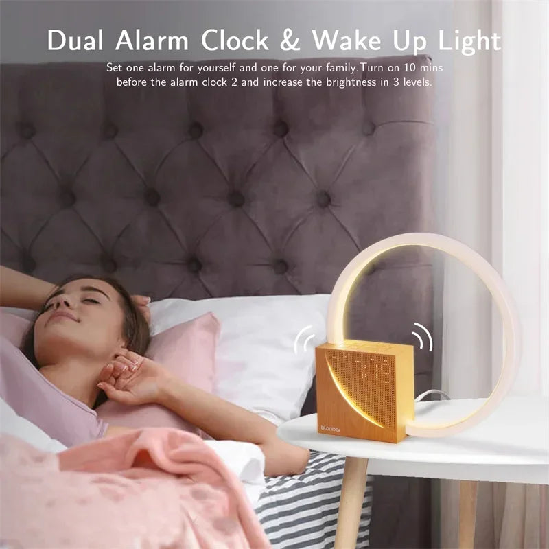 Bedside Lamp with Touch Alarm Clock & Natural Sounds - Furniture Things
