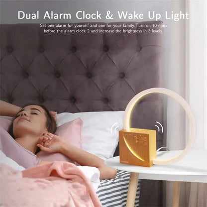 Bedside Lamp with Touch Alarm Clock & Natural Sounds - Furniture Things