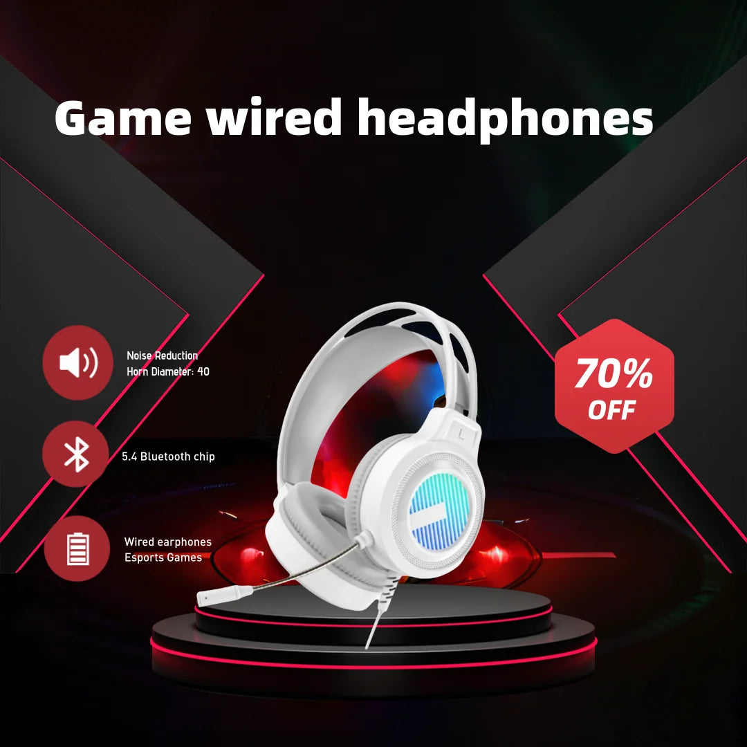FTEX 7.1 Wired Gaming Headset Noise Cancelling USB Esports