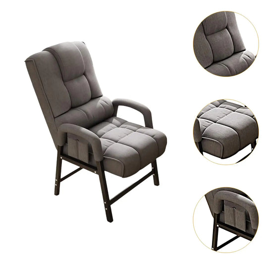 Office Chair with Adjustable Backrest Padded Linen - Furniture Things