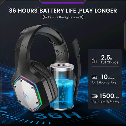 FTEX E1000 WT Wireless Gaming Headset 7.1 ENC Mic