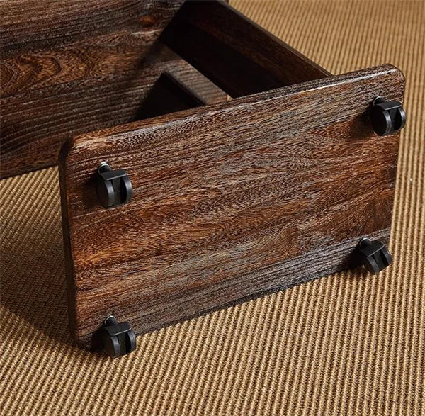 End Table with C-Shaped Wooden Wheels - Furniture Things