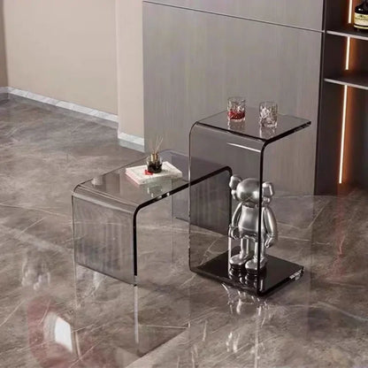 Coffee Table with Clear Acrylic C-Shaped Display - Furniture Things