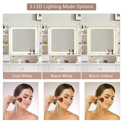 Vanity Table Modern Makeup with Mirror and Lights