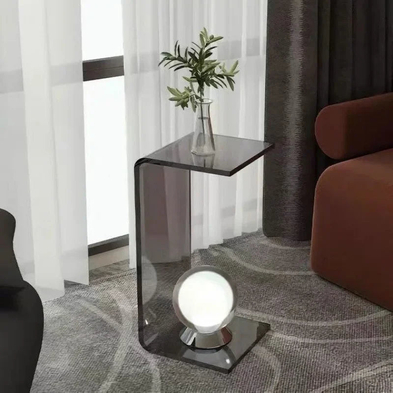 Coffee Table with Clear Acrylic C-Shaped Display - Furniture Things