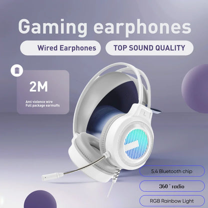 FTEX 7.1 Wired Gaming Headset Noise Cancelling USB Esports