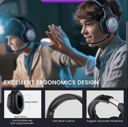 FTEX E1000 WT Wireless Gaming Headset 7.1 ENC Mic